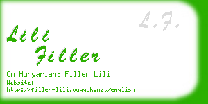 lili filler business card